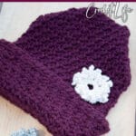 crochet pattern fall into winter hat with text which reads fall into winter hat free crochet pattern