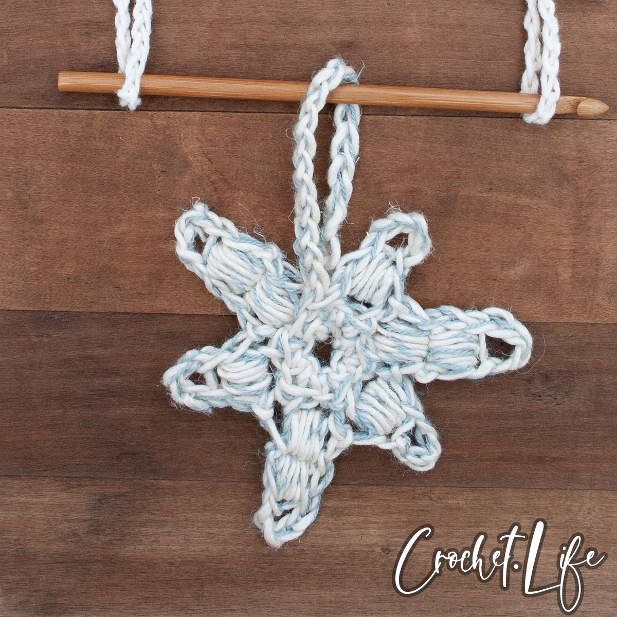 crocheted snowflake ornament 