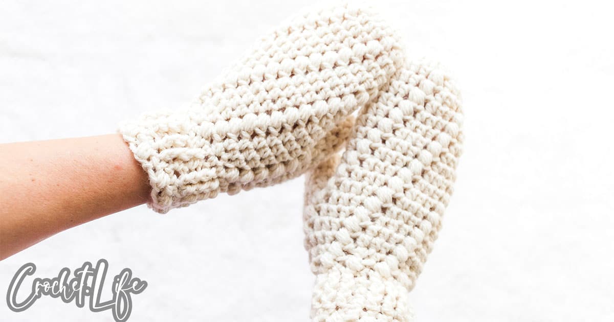 snowspell child size mittens free crochet pattern 