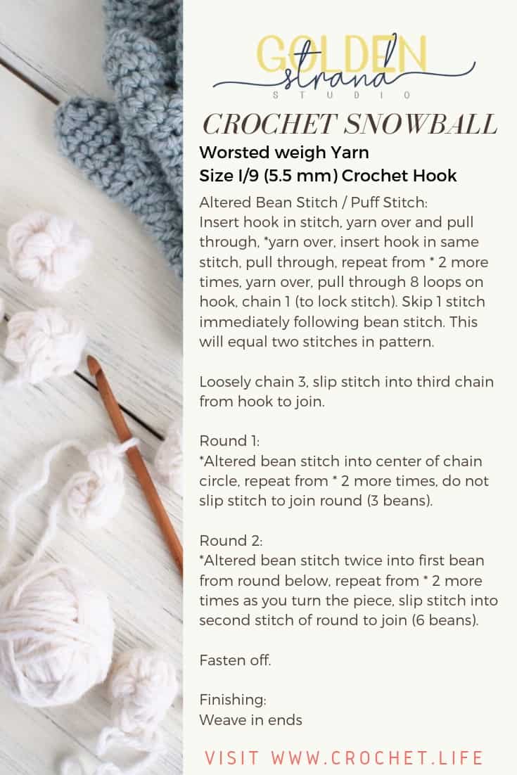 Easy To Crochet Snowball Free Pattern