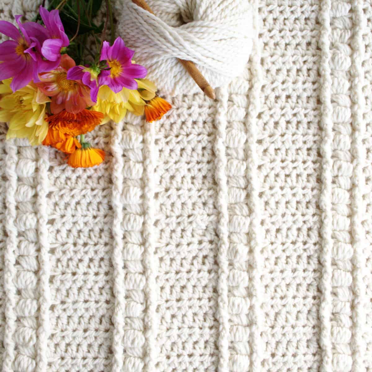 Bean Stitch Bulky Yarn Baby Blanket