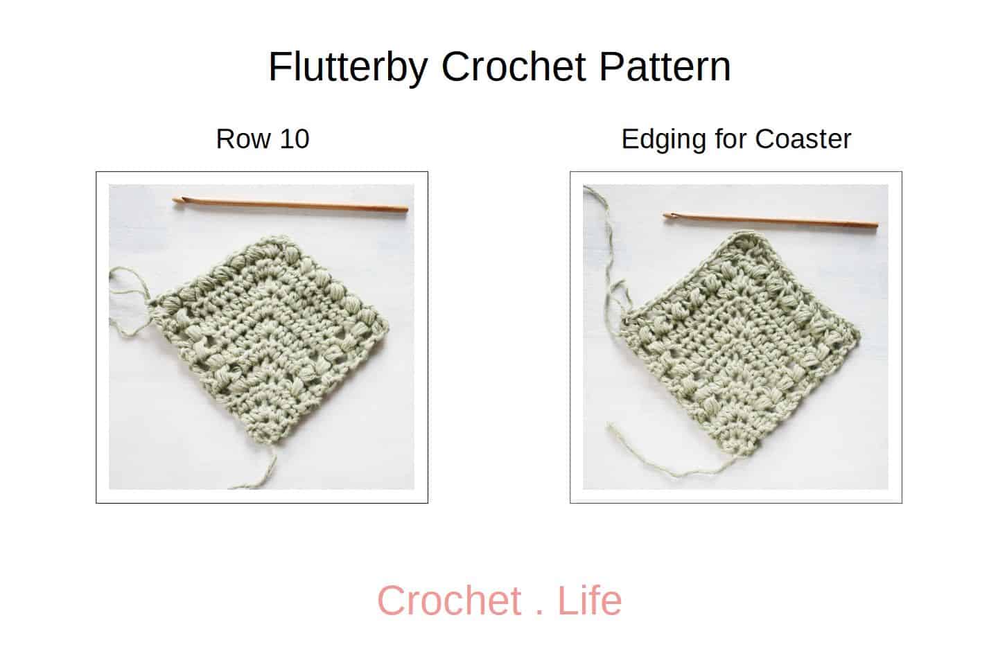 Flutterby Row 10 and Edging for Coaster