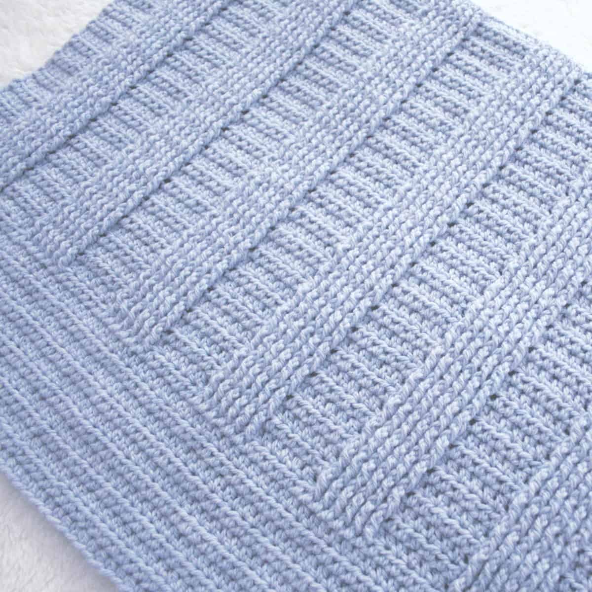 Crochet Ribbed Baby Blanket Pattern.