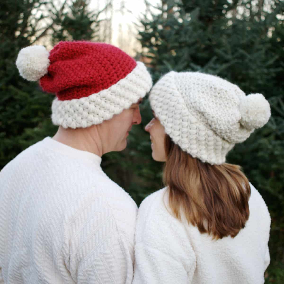 Cute and cozy Gathered Buds hat. Bulky yarn and two simple stitches.