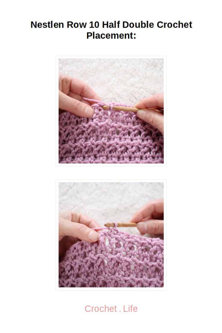 Half double crochet placement with the Nestlen Blanket.