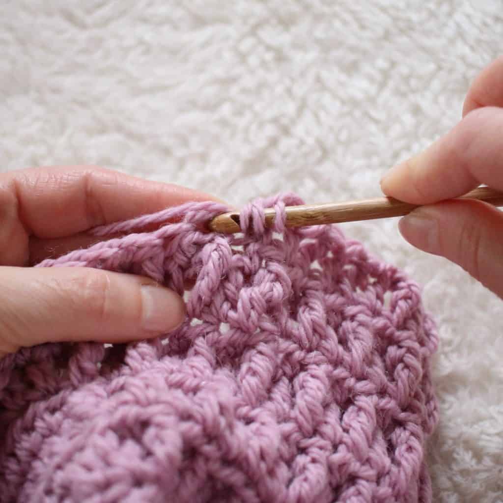 Treble Crochet Stitch Placement with the Free Nestlen Blanket Pattern.