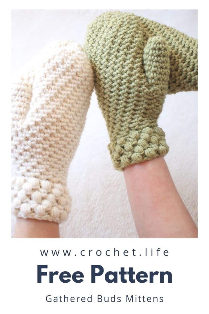 Easy Winter Mitten Project with the Gathered Buds Pattern