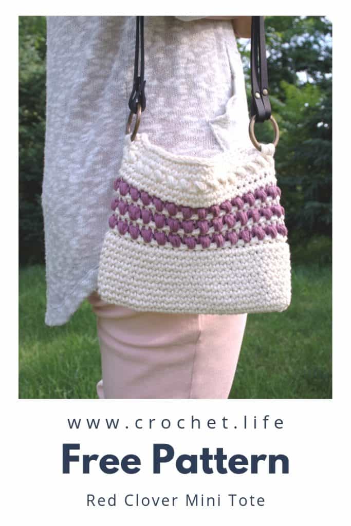 Mini Crochet Tote Bag - Red Clover Pattern - Crochet Life