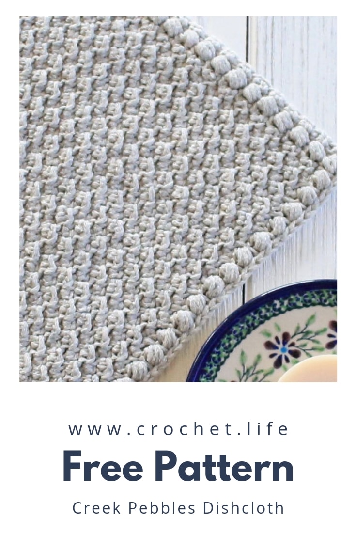Easy Crochet Dishcloth With Puff Stitch Border