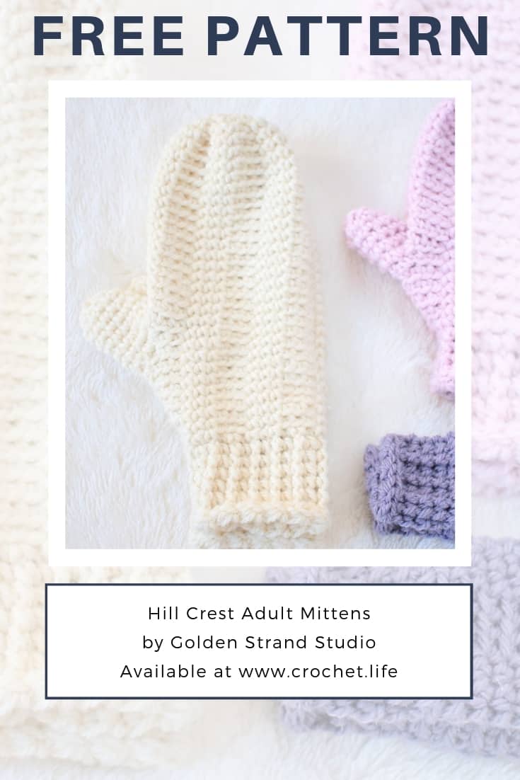 Women's Crochet Mitten Pattern with Simple Texture