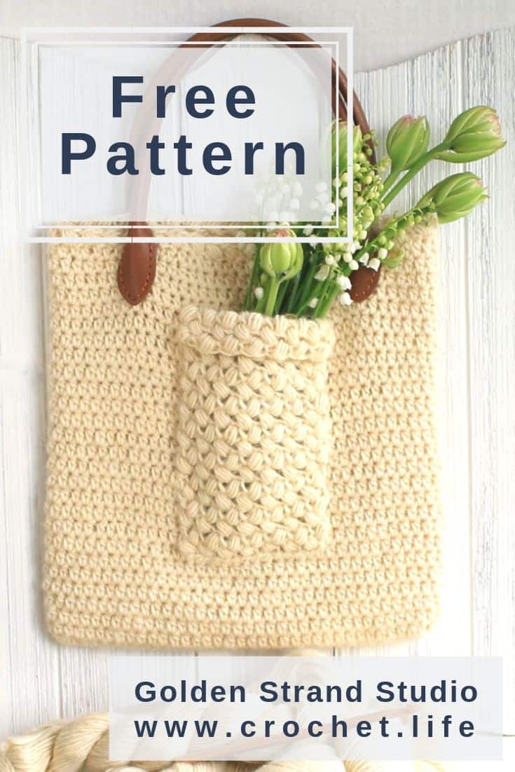 Simple Crochet Handbag Puff Stitch Pockets