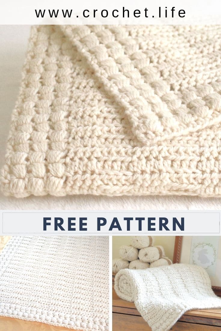 Free Simple Textured Crochet Baby Blanket Pattern - Crochet Life Why Is My Crochet Blanket Curling