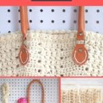 Crochet tote bag collage