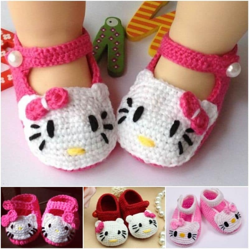 Hello Kitty Crochet Baby Booties Patterns