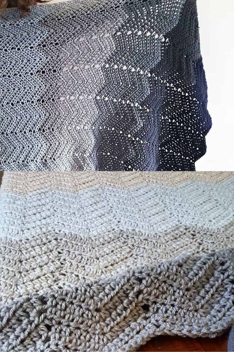 Grey ombre afghan