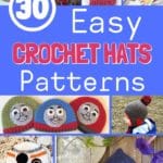 Collage of crochet hat patterns