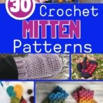 Collage of crochet mittens