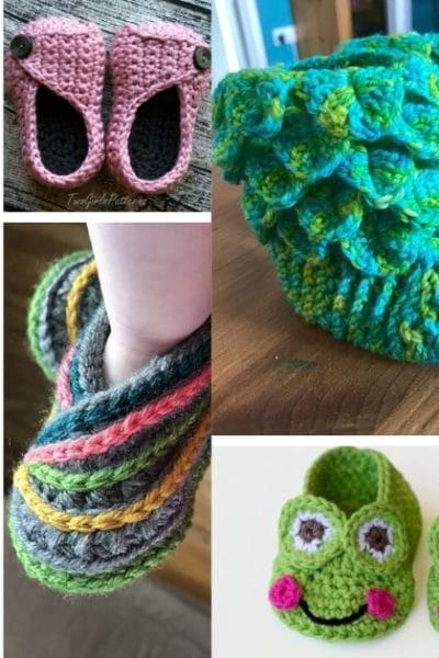 Small collage of baby booties