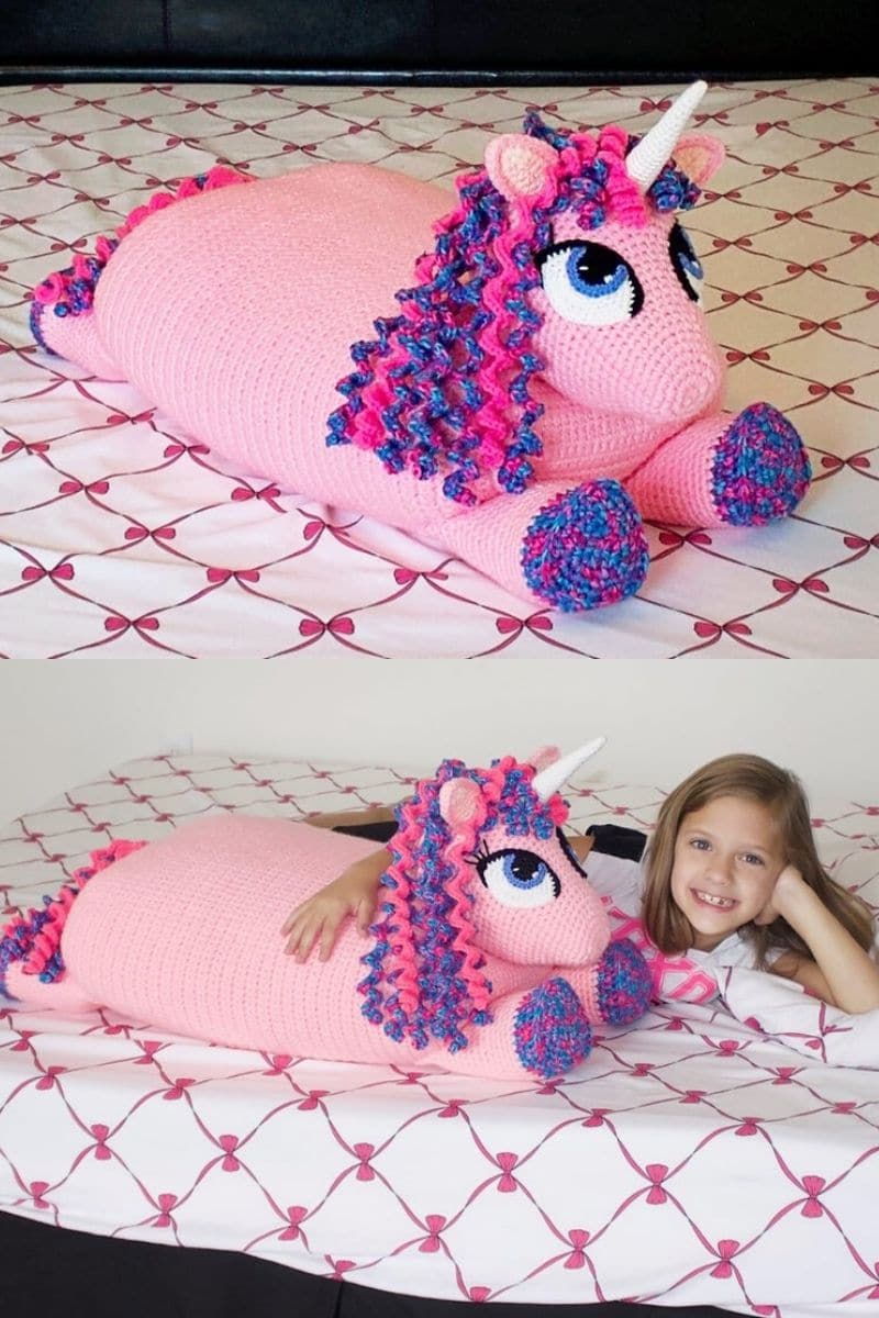 Crochet Unicorn Pillow