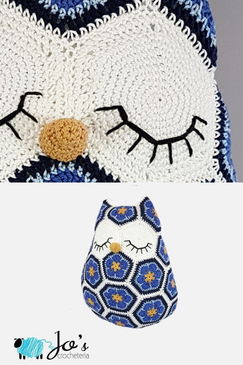 African flower crochet owl