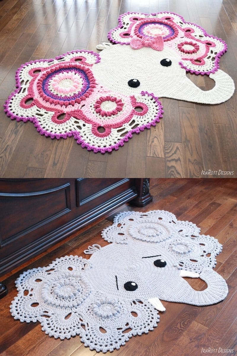 Crochet elephant rug