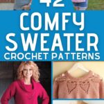 Crochet sweater pattern collage