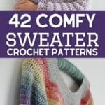 Crochet sweater pattern collage