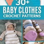 Baby clothes crochet pattern collage