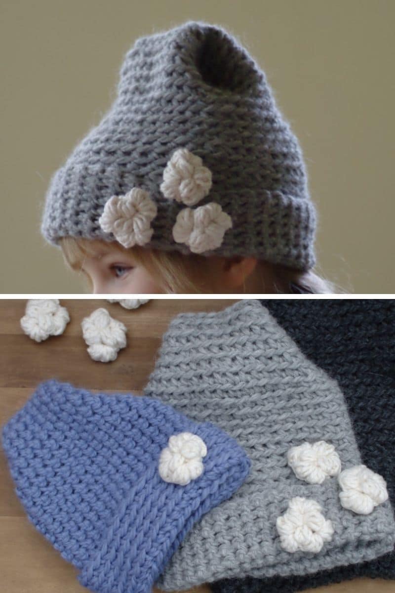 Newborn Baby Boy Blue White Gray Crochet Beanie Hat Shower Gift Set 4 Handmade 