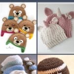 Crochet baby hat patterns collage