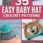 Crochet baby hat patterns collage