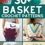 Crochet basket patterns collage