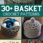 Crochet basket patterns collage