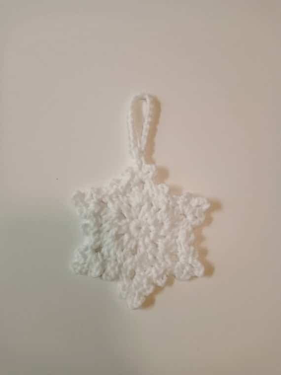 Crochet Snowflake Ornament Set of 4 | Etsy