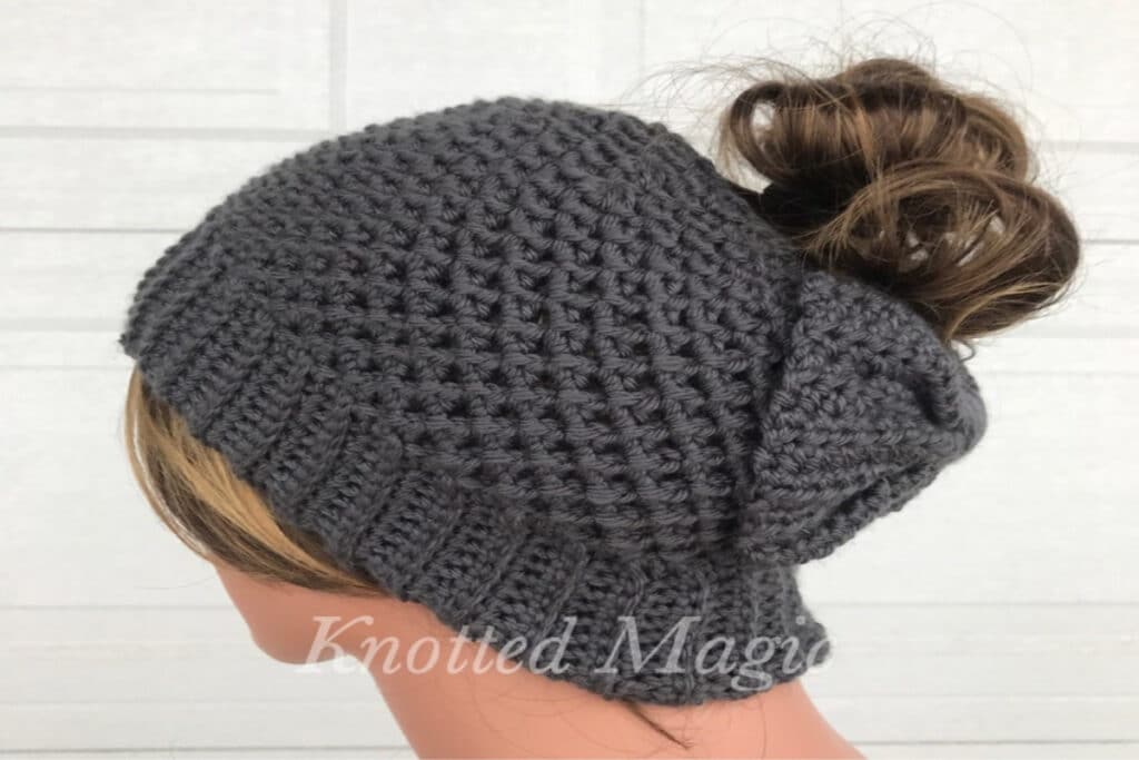 26 of The Best Beautiful Messy Bun Hat Crochet Patterns - Crochet Life