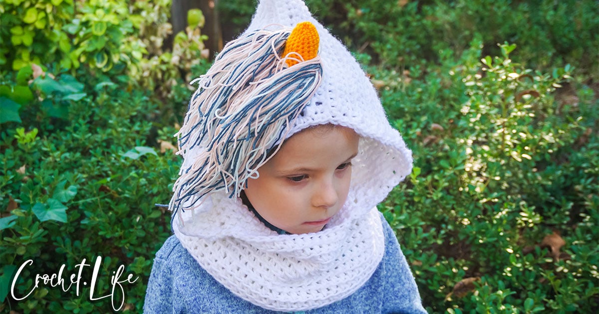 Unicorn Hooded Cowl Free Crochet Pattern 
