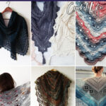 photo collage of easy crochet shawl patterns with text which reads the best Virus Shawl Crochet Patterns