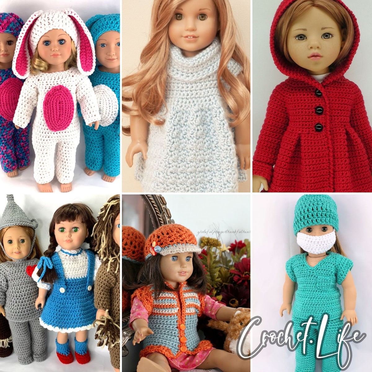 AG 256 Fancy Dress Set  Crochet Pattern for American girl dolls