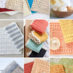 photo collage of crochet dishcloths patterns