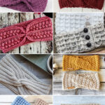 photo collage of headband crochet patterns