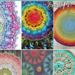photo collage of mandala crochet patterns with text which reads the best mandala crochet patterns