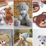 photo collage of crochet bear patterns with text which reads the best teddy bear crochet patterns