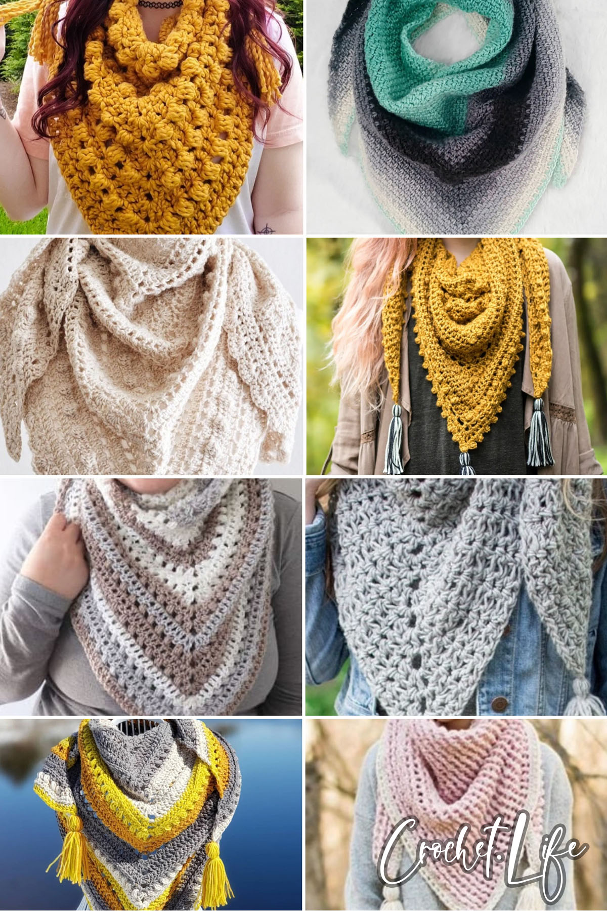 Triangle scarf  Crochet triangle scarf  boho scarf  boho triangle scarf  Fall scarf  Layering scarf  crochet scarf