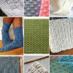 photo collage of crochet basketweave patterns