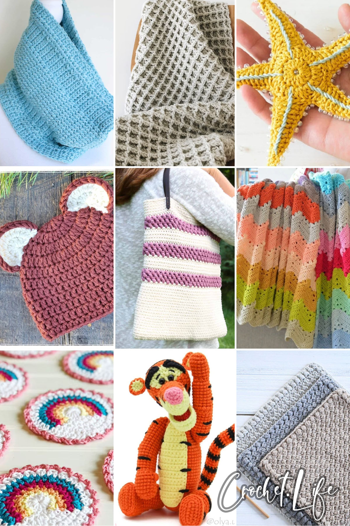 photo collage of cotton crochet patterns