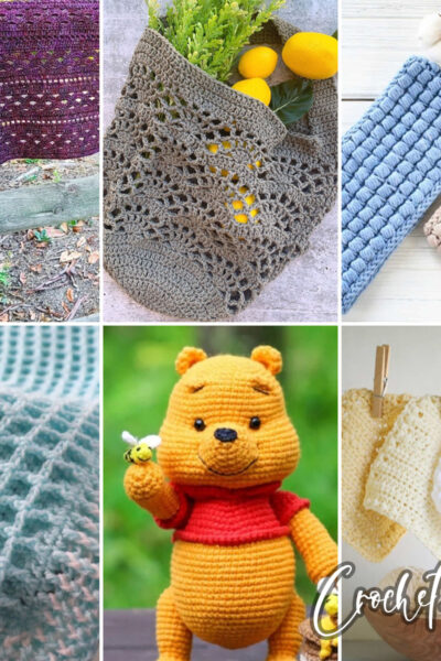 photo collage of cotton yarn crochet patterns