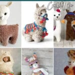 photo collage of alpaca crochet patterns with text which reads the best crochet patterns