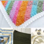 photo collage of crochet granite stitch patterns with text which reads the best moss stitch crochet patterns