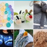 photo collage of weird crochet patterns with text which reads the best unusual crochet patterns