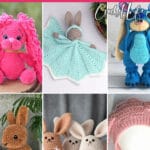 photo collage of rabbit crochet patterns with text which reads the best bunny crochet patterns